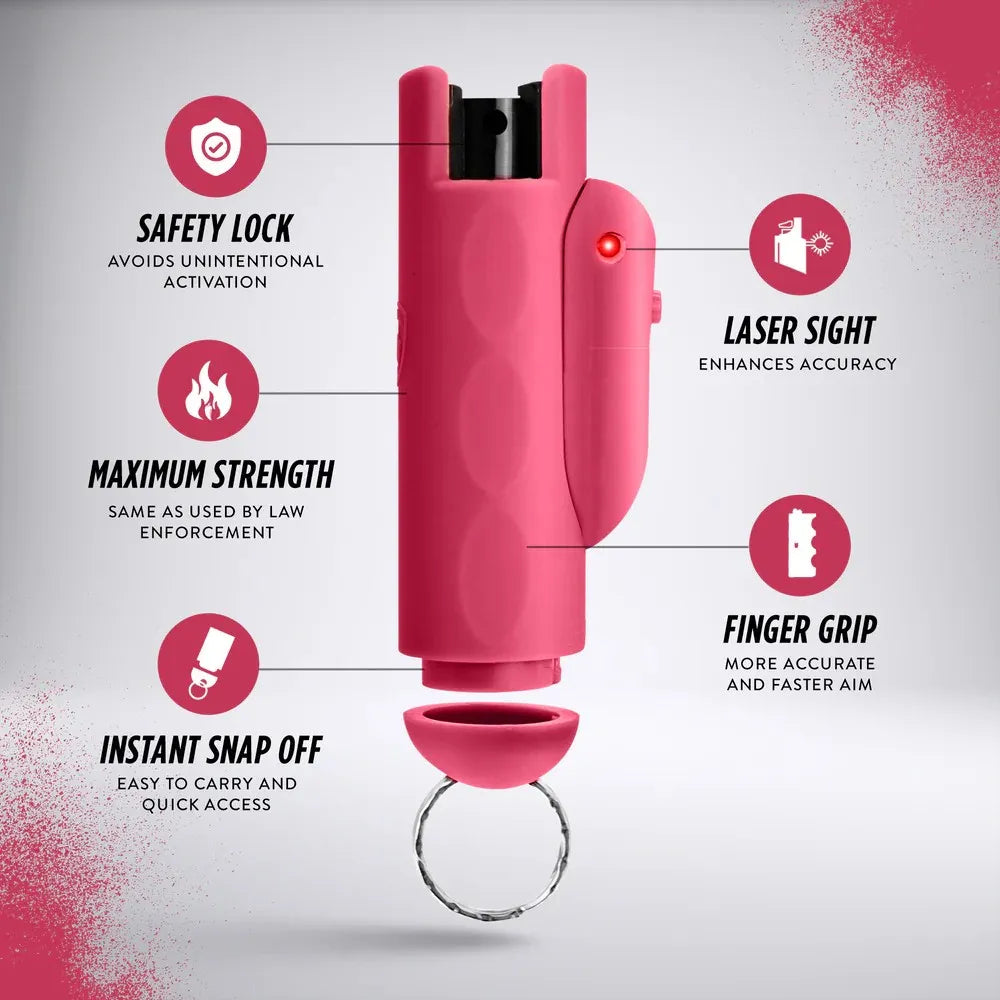 KP Laser Sight Pepper Spray with Snap-Off Cap