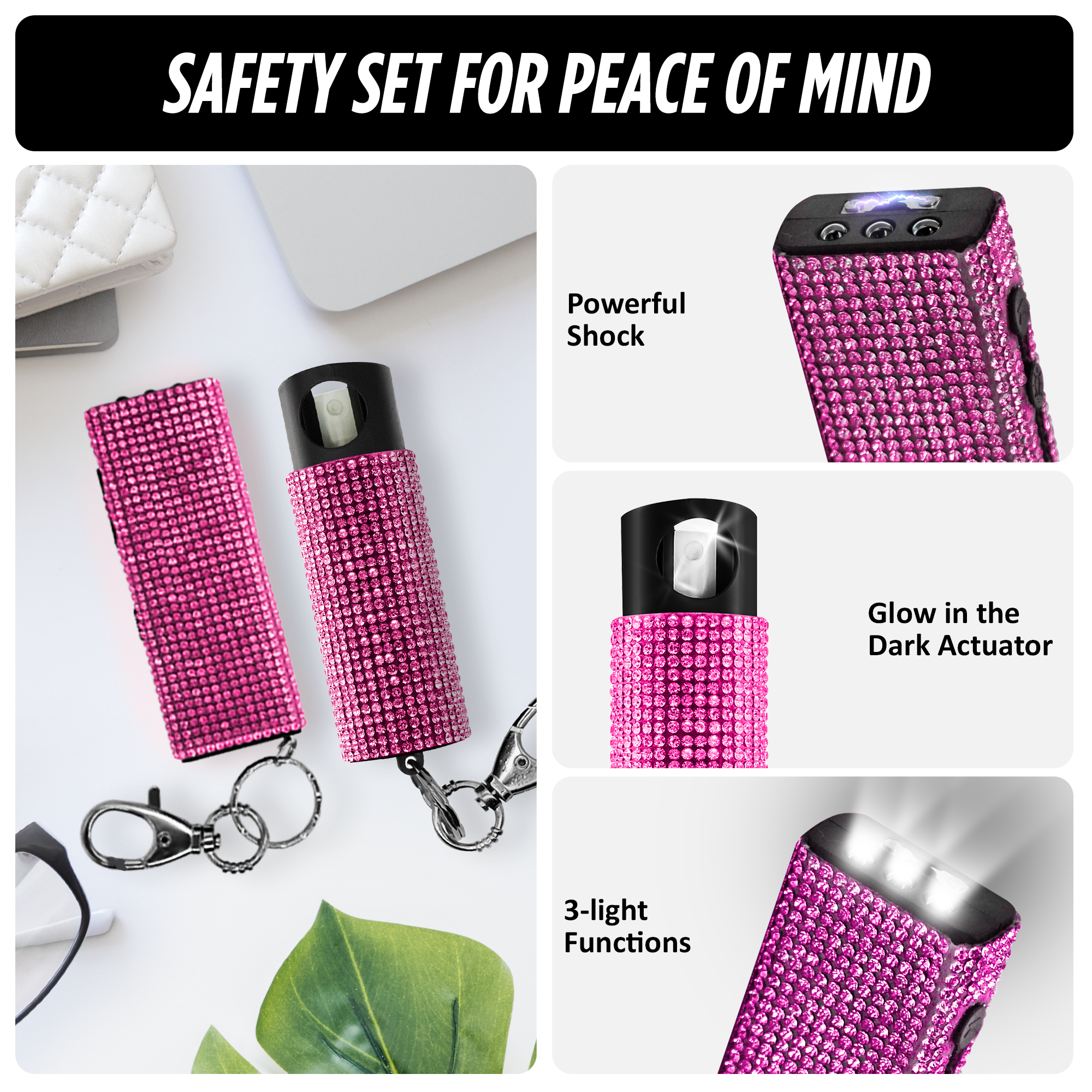 KP Pepper Spray And Stun Gun - Bling It On Combo