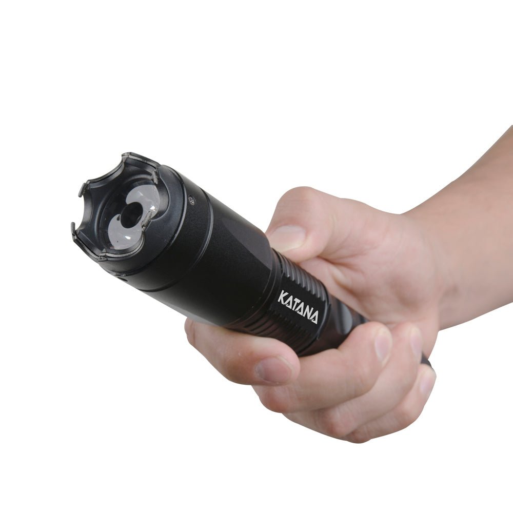 KP Stun Gun with Flashlight - 400 Lumen w/ Glass Breaker - Katana - Image 2